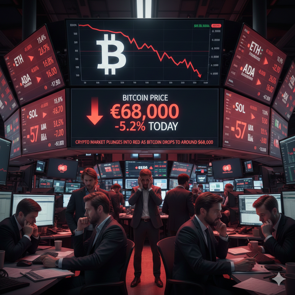 Crypto Market Plunges into Red as Bitcoin Drops to Around $68,000 ...